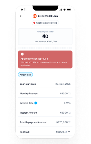 application not approved 